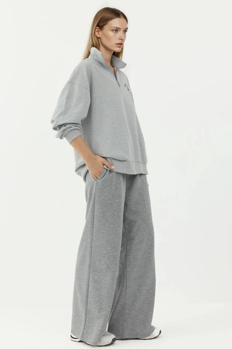 Bedruckter Reißverschluss-Kragen Relaxed Fit Sweatshirt - Image 2