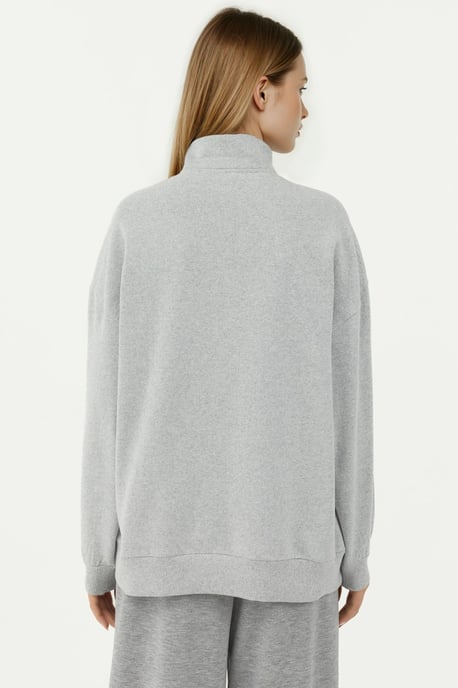 Bedruckter Reißverschluss-Kragen Relaxed Fit Sweatshirt - Image 4