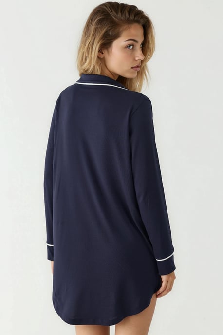 Extra weiches Touch Entspanntes Mini-Loungekleid mit Hemdkragen - Image 4