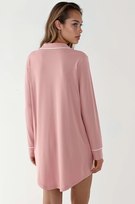 Extra weiches Touch entspanntes Mini-Lounge-Kleid mit Hemdkragen - Image 4