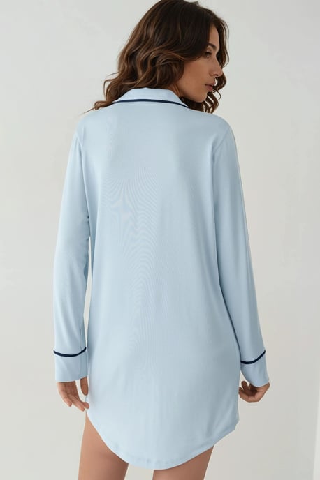 Extraweiches Touch Entspanntes Mini-Lounge-Kleid mit Hemdkragen - Image 6