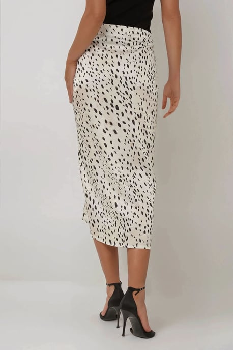 Bedruckter Bodycon-Satin-Midi-Rock mit Schlitz - Image 4