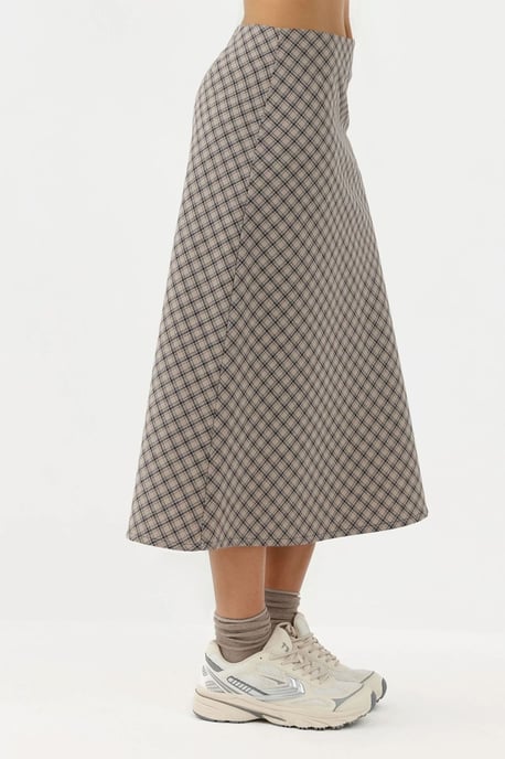Midikleid A-Linien Passform Karierten Rock mit Reißverschluss - Image 2