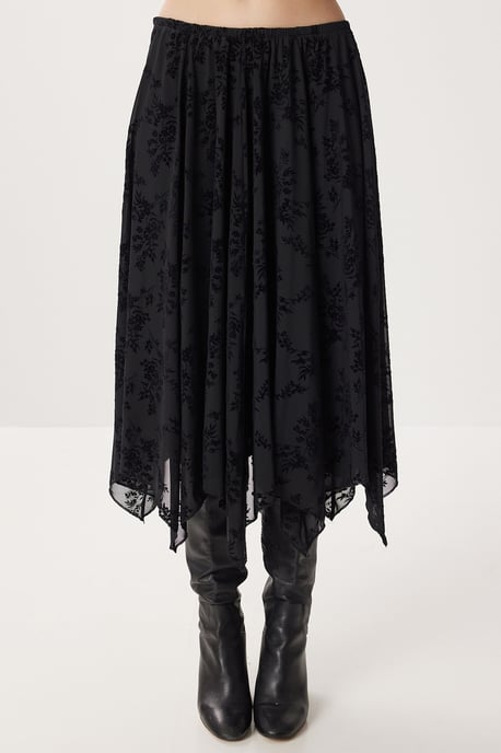 Hochtaillierter floraler Midikleid A-Linie Rock - Image 4