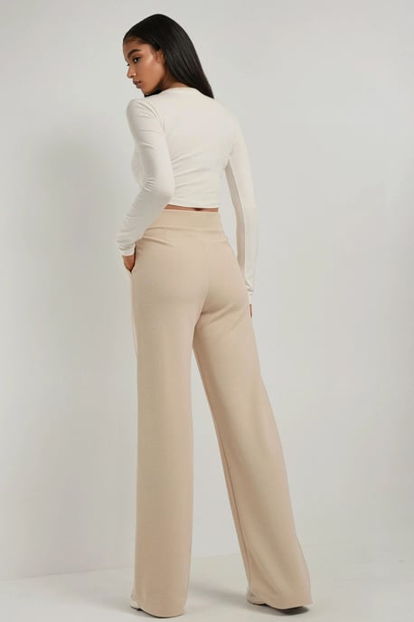 Hochtaillierte elastische Crepe Palazzo-Hose - Image 5