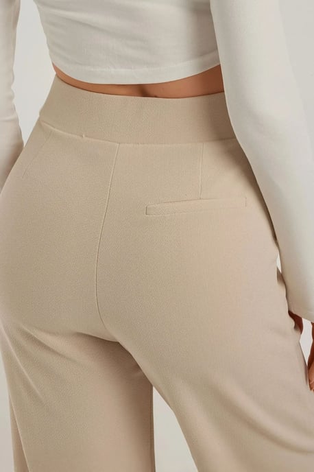 Hochtaillierte elastische Crepe Palazzo-Hose - Image 6
