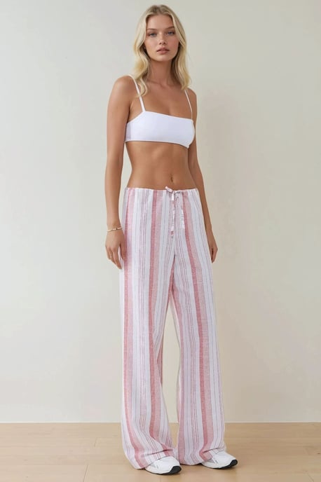 Weite gestreifte Relaxed Fit Hose - Image 4