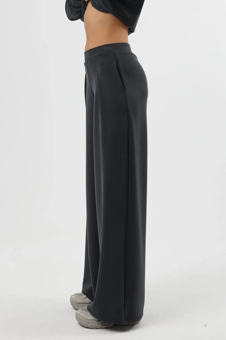 Elastische Taillenfalten Palazzo-Hosen - Image 3