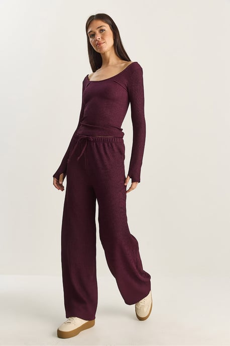 Hohe Taille Weite Bein Hose - Image 4