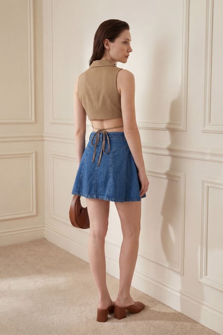Ärmellose knopffrontige Weste mit Rücken-Detail - Image 3
