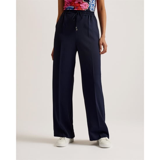 Damen Ted Baker Fleece-Jogginghosen mit offenem Saum in Dunkelblau - Image 2