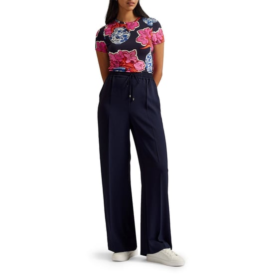 Damen Ted Baker Fleece-Jogginghosen mit offenem Saum in Dunkelblau - Image 6