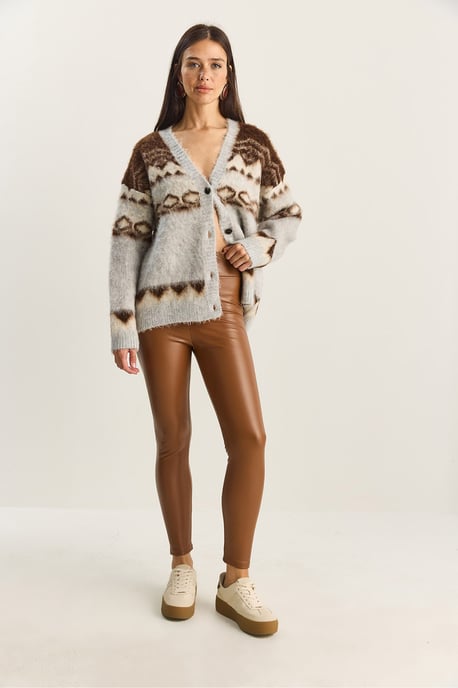 Elastische Taille Kunstleder Skinny-Hose - Image 2
