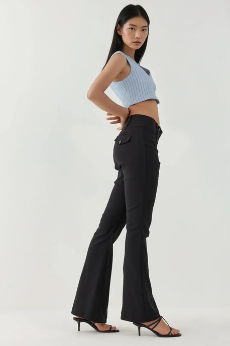 Tapered Flared Pants mit niedrigem Bund - Image 2