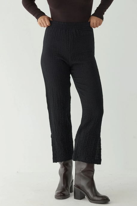 Premium Hohe Taille Strukturierte Gerade Hose - Image 1