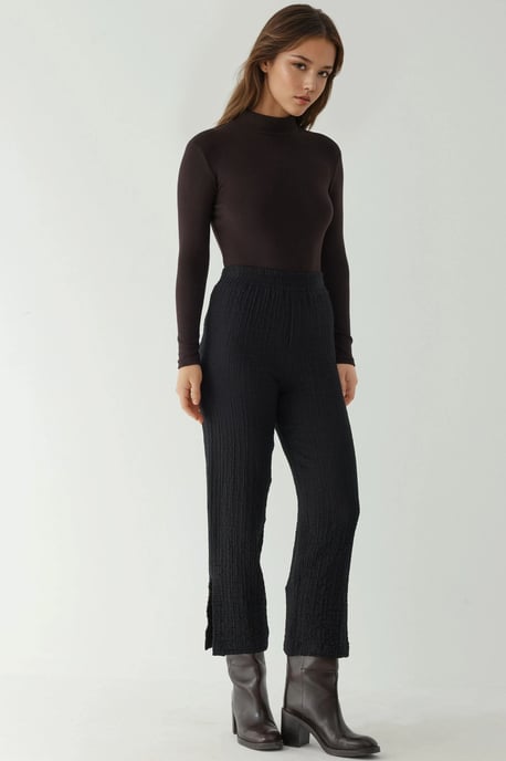 Premium Hohe Taille Strukturierte Gerade Hose - Image 6