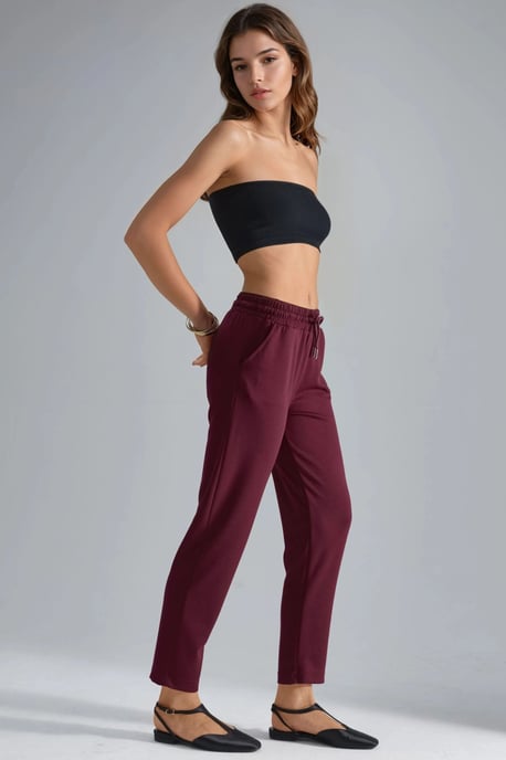 Modal Touch Elastischer Taillenschnitt Karottenform Jogginghose - Image 2
