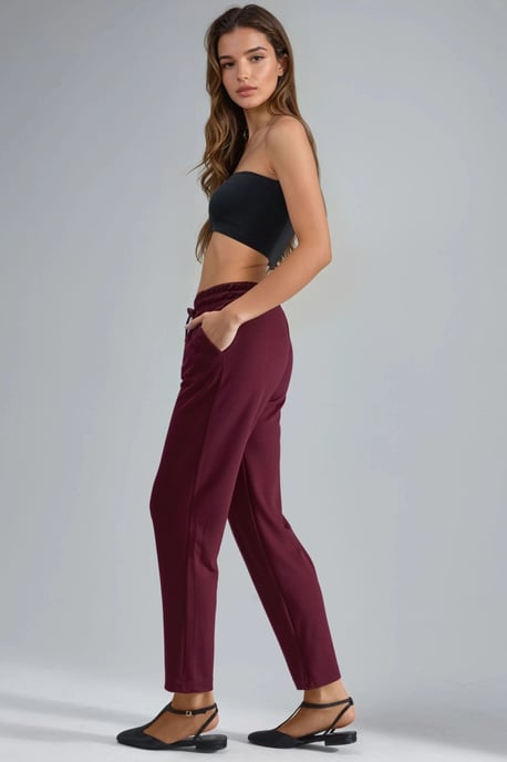 Modal Touch Elastischer Taillenschnitt Karottenform Jogginghose - Image 4