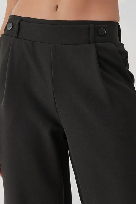 Hose mit Knopfdetail und hohem Taillenbund - Image 5