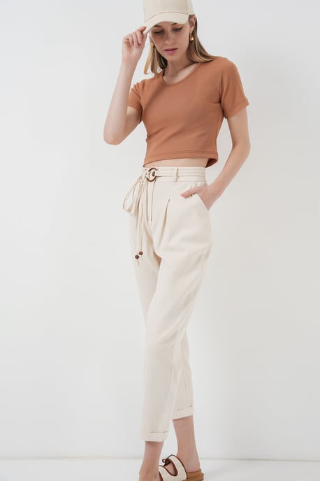 Knöchellange, lockere Hose mit Schleife - Image 2