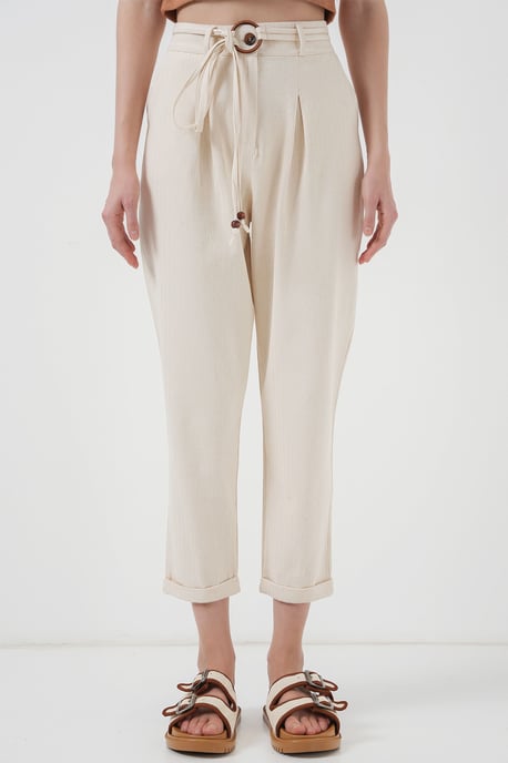 Knöchellange, lockere Hose mit Schleife - Image 3