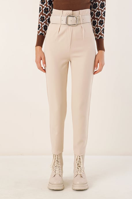 Knöchellange Gerade Hose mit Schleife - Image 2