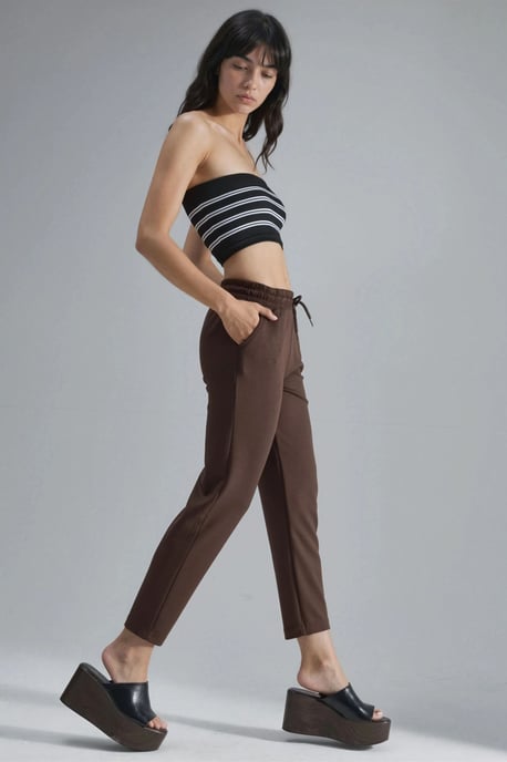 Modal Touch Elastischer Bund Karottenform Jogginghosen - Image 2