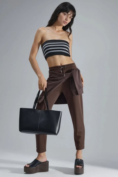 Modal Touch Elastischer Bund Karottenform Jogginghosen - Image 4