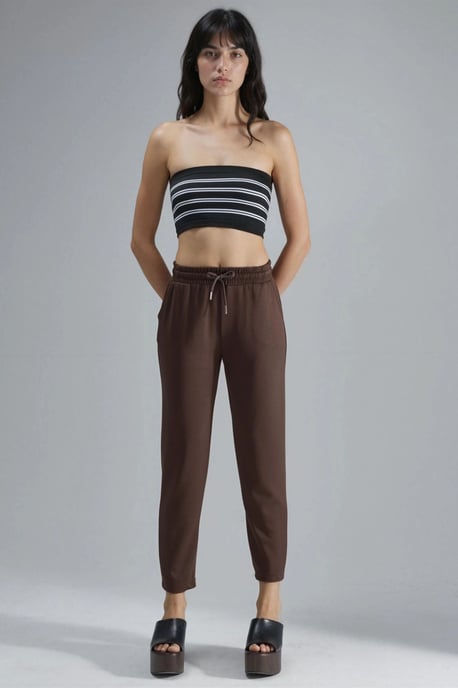 Modal Touch Elastischer Bund Karottenform Jogginghosen - Image 6