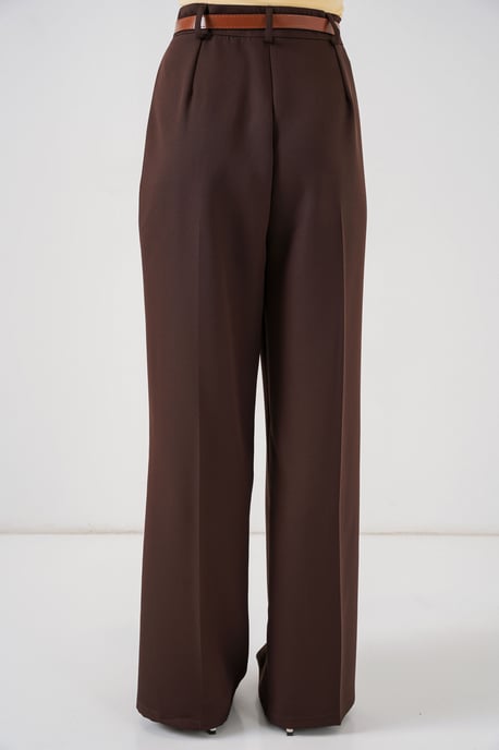 Hoch taillierte, plissierte Palazzo-Hosen - Image 6