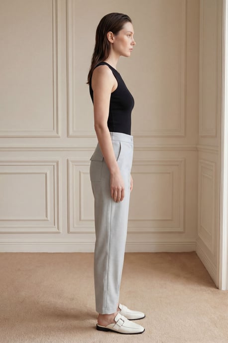 Hoch taillierte gerade Bein Hose mit Taschen - Image 3