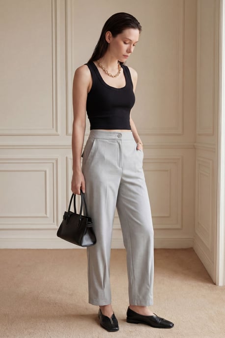 Hoch taillierte gerade Bein Hose mit Taschen - Image 4
