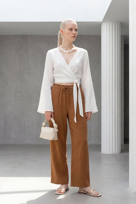 Elastische Bund gerade geschnittene Hose - Image 1
