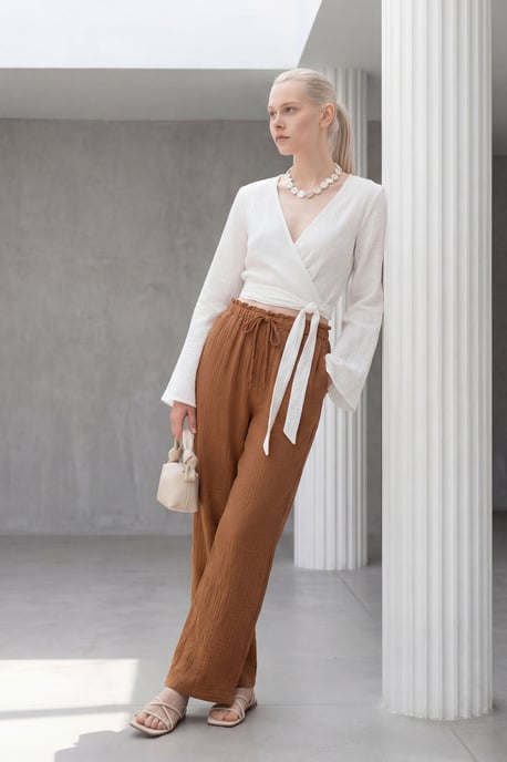 Elastische Bund gerade geschnittene Hose - Image 3