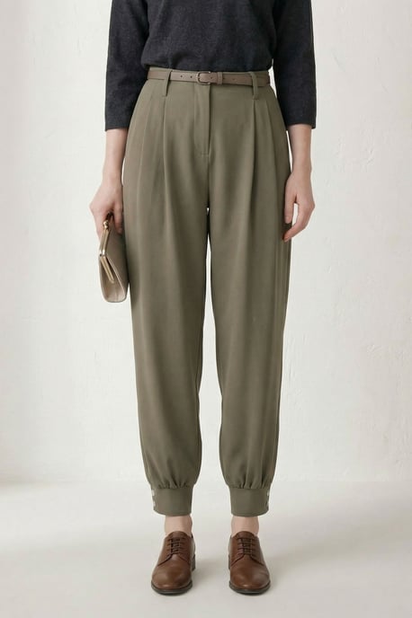 Gürtel-Bedruckte Leg Tailored Hose - Image 3