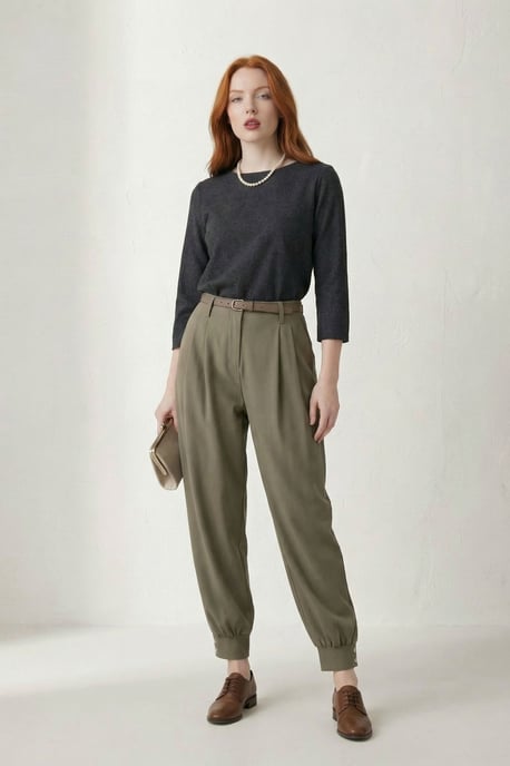 Gürtel-Bedruckte Leg Tailored Hose - Image 6