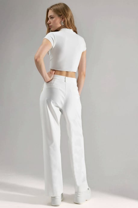 Hohe Taille Weite Palazzo-Hose - Image 4