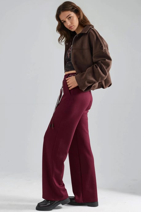 Modal Touch Gürtel-hohe Taille Gerade Bein Strickhose - Image 6