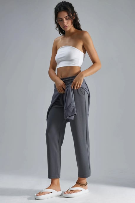 Modal Touch Elastische Taille Karottenform Jogginghosen - Image 4