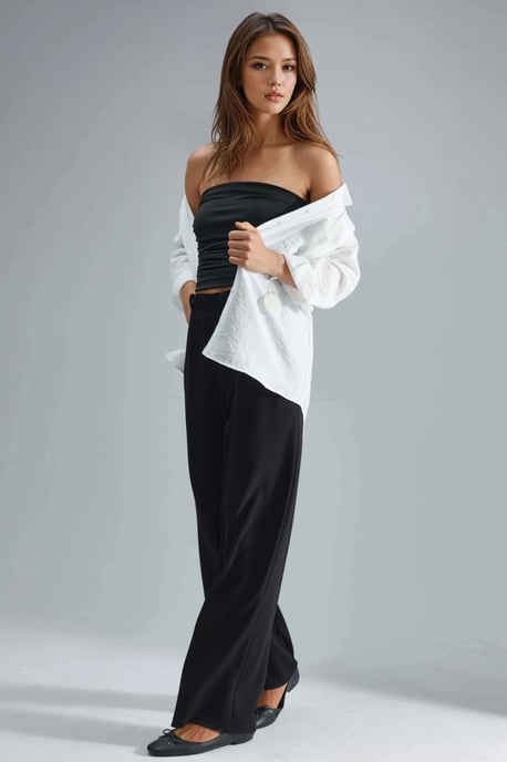 Modal Touch Elastischer Taillen Gerade Beinform Hose - Image 6