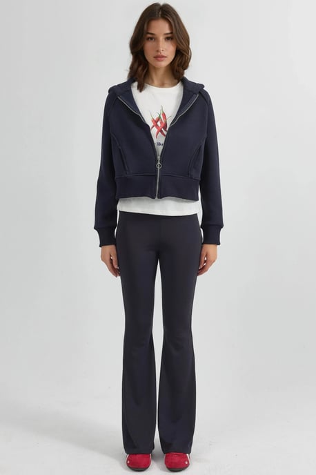 Lässige Passform mit Reißverschluss Hoodie - Image 4