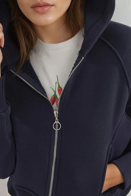 Lässige Passform mit Reißverschluss Hoodie - Image 6