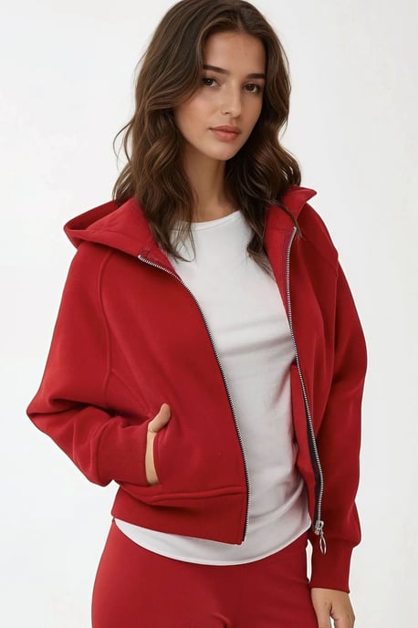 Lockere Passform mit Reißverschluss Hoodie - Image 2