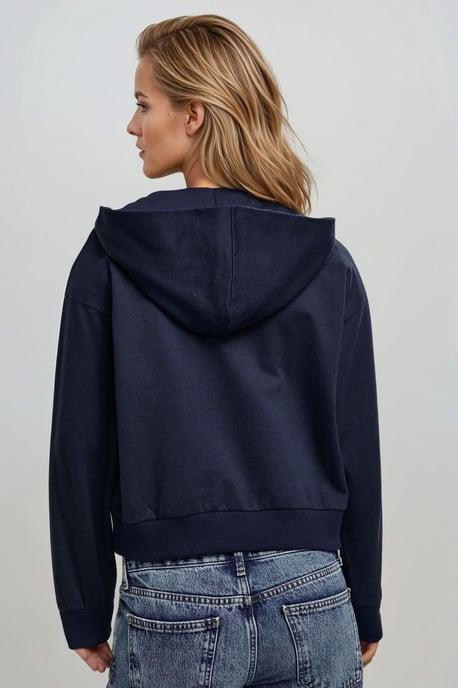 Oversized Kapuzen-Zipfel-Strick-Sweatshirt - Image 3