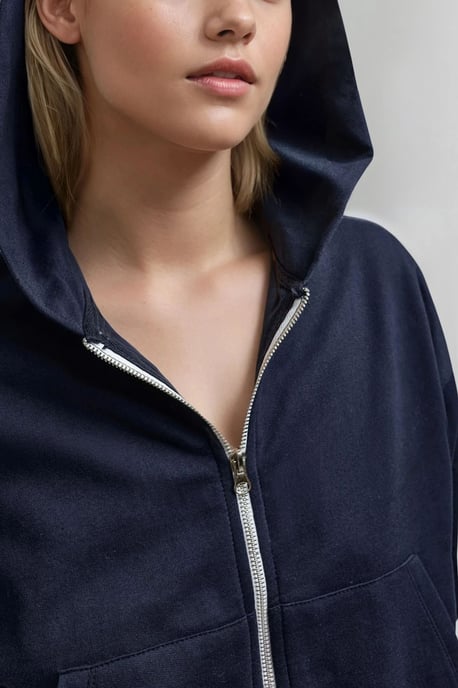 Oversized Kapuzen-Zipfel-Strick-Sweatshirt - Image 4