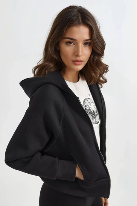 Lässiger Fit mit Reißverschluss-Hoodie - Image 3