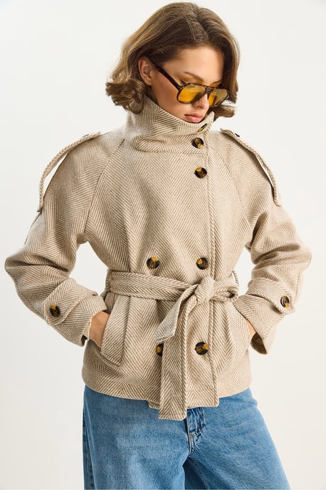 Lässige Passform Knopfverschlussjacke - Image 1