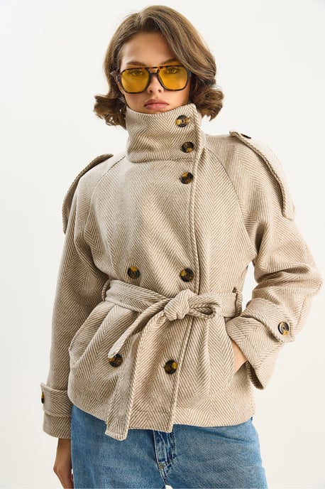 Lässige Passform Knopfverschlussjacke - Image 3