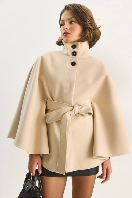 Poncho-Mantel mit Bindegurt - Image 1