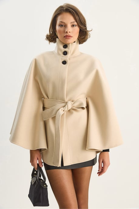 Poncho-Mantel mit Bindegurt - Image 2